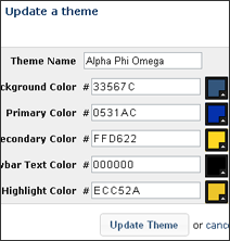 Screenshot of Custom Themes